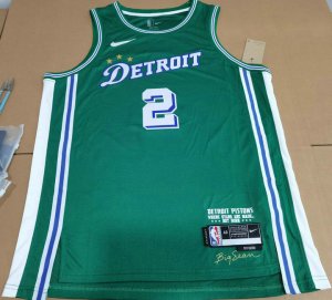 Maillot de Basket #2 Cunningham Detroit Pistons 22-23 city Vert Imprimé